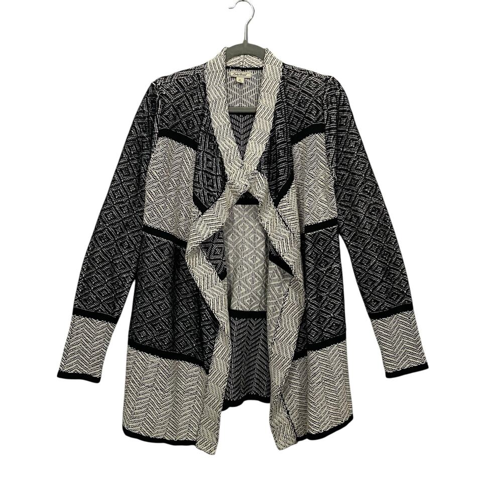 Lucky Brand Black White Cardigan Cotton Size Small